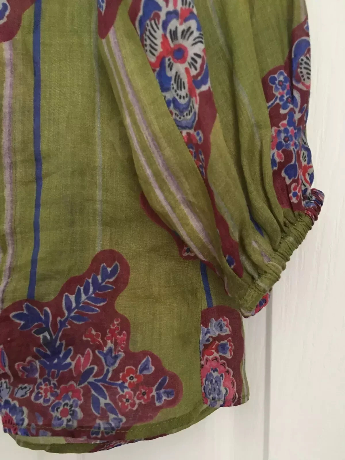 ZARA ZW COLLECTION  OVERSIZE PRINTED RAMIE BLOUSE ~ XSmall image 5