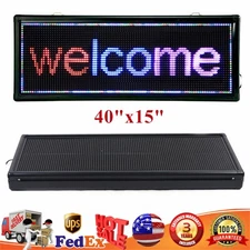 LED SIGN 3-COLOR PROGRAMMABLE OUTDOOR LED SCROLLING MESSAGE BOARD SIGN 40“x15”