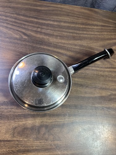 Saladmaster 1 Quart 6.5" Stainless Steel Sauce Pan w Vapo Lid 18/8 Tri Clad VTG - Picture 5 of 12