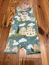 Posh Peanut Bamboo Knight Dragon Castle Baby Romper, 9-12 months