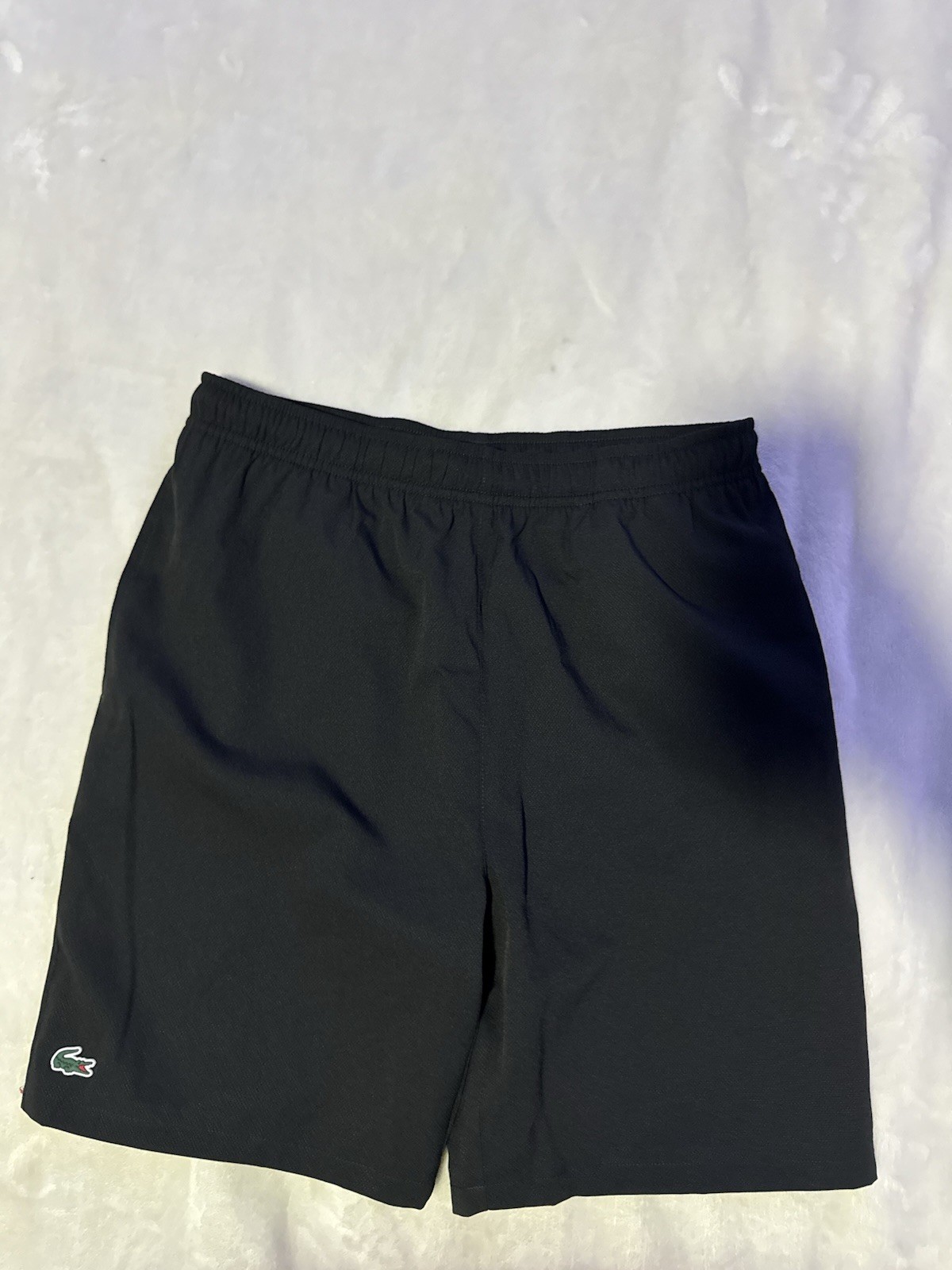 NWT Boys Lacoste Sport Black Size Large  14 Athletic Solid Print Shorts $55