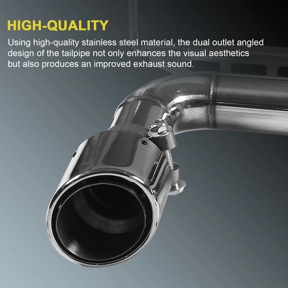 Exhaust System Sliver Rolled Muffler Tip Fits 2007-2018 Jeep Wrangler JK 2/4DR Foto 3 de 4