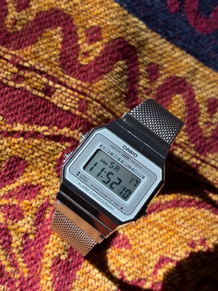 Casio Collection Watch A700WEM7AEF 35mm Silver Case Stainless Steel Strap Unisex, photo 3 of 4