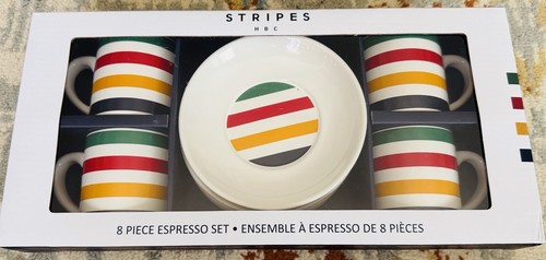 Hudson's Bay Company Stripes 8 Piece Espresso Set Iconic