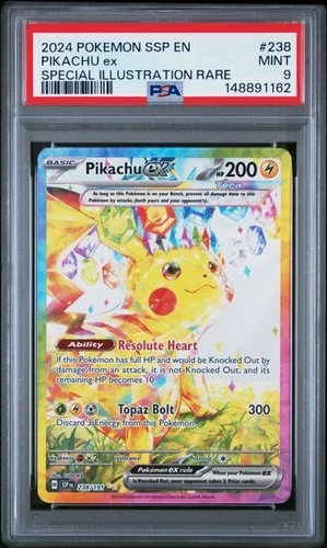 PIKACHU EX Surging Sparks Special Illustration Rare #238 PSA 9 Pokemon