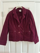 Chico s Velvet Blazer Jacket Burgundy/Wine Size 8/10 Chico s 1 EUC GW8