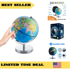 USA Toyz Illuminated Globe of the World with Stand - 7.2" Diameter