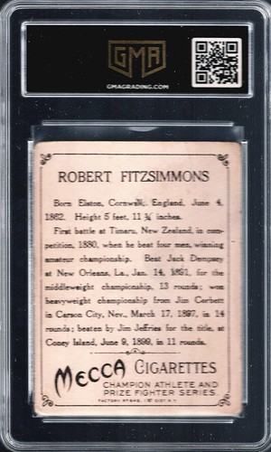 GMA 3 1910 T220 MECCA Champions BOB FITZSIMMON - Boxing HOF - Picture 2 of 2