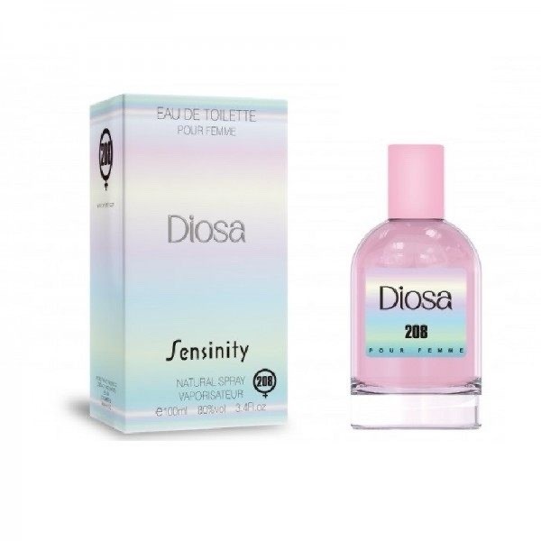 Eau de Toilette Sensinity Diosa 100ml, flacon en verre élégant aux notes de jasmin