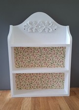 Shabby chic ,wooden wall shelf, white wood