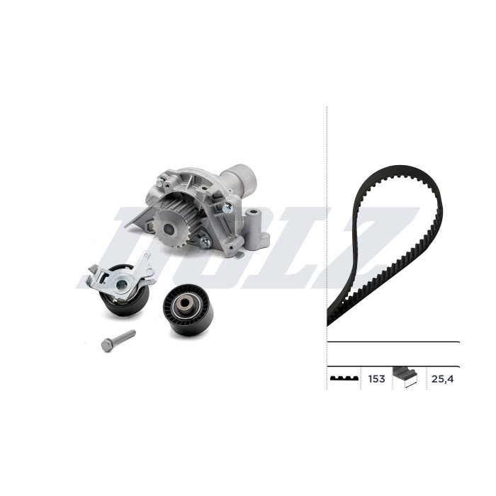 Kit de distribution avec pompe à eau pour Peugeot 206 et 307