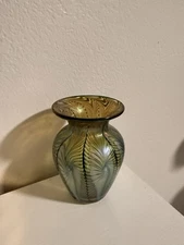 Lundberg Studios Art 4” Glass Vase 2001 Signed and Dated