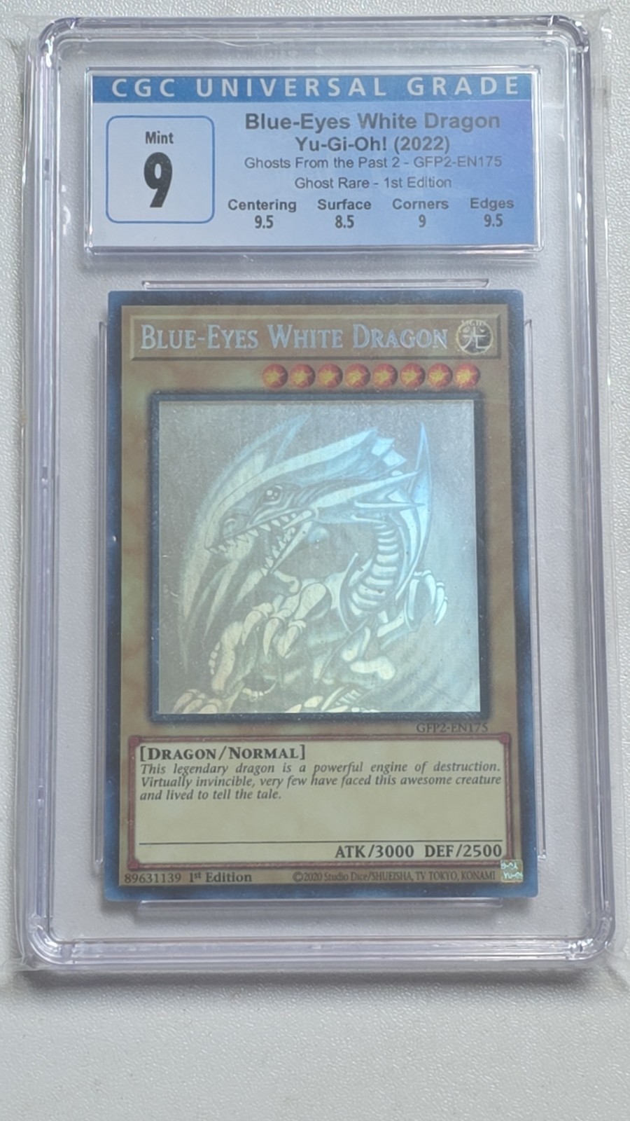 Blue-Eyes White Dragon 1st Ed Ghost Rare Yu-Gi-Oh! Ghosts rare GFP2-EN175 CGC 9
