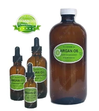 100% Pure Organic ARGAN OIL Moroccan for Face Hair Body and Nails Glass Bottles