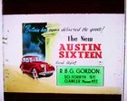 1940's GLASS THEATRE SLIDE - THE NEW AUSTIN SIXTEEN - GAWLER CAR DEALERSHIP SA
