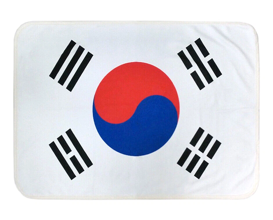 SOUTH KOREAN TAEGEUKGI FLAG FLEECE BLANKET *NEW* 50x60" T'aegŭkki 태극기 太極旗 Korea - Image 2 of 2