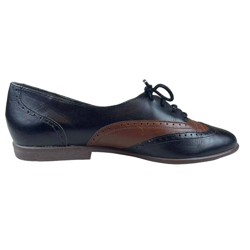 Vestido De Colección Connie Kurt Cuero Oxford Plano Para Mujer’s 6 B Marrón Negro Sin Cordones Brasil Foto 4 de 4