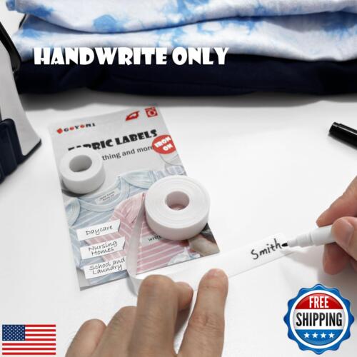 Writable Iron on Clothing Labels, 0.6 inch x 9.84 Ft., Fabric Labels Name Tag - Picture 3 of 5