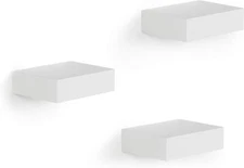 Umbra Showcase Shelves Set Gallery Display, Floating Wall Shelf set of 3 WHITE