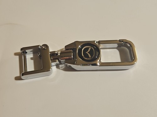 Carabiner Keyring Keychain For Mazda Metal Car Mazda Emblem Silver Tone - Picture 2 of 4