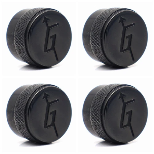 4 Pcs Gretsch “G” With Arrow Logo Control Knobs Metal Guitar Knobs Black