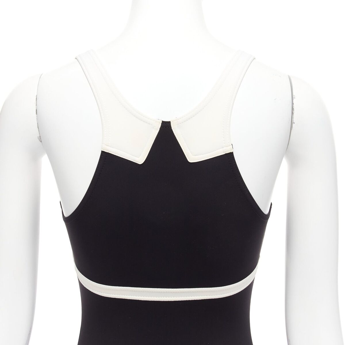 rare CHANEL 96C Vintage CC black cream colorblock swim rare CHANEL 96C Vintage CC black cream colorblock swim