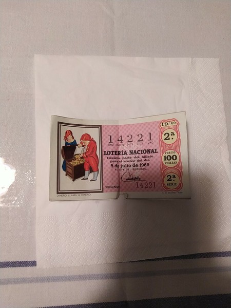 Decimo loteria nacional 5 de enero de 1961 antiguo vintage old lottery ticket