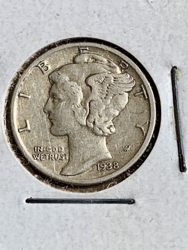 1938-P 10C Mercury Dime 90% Silver