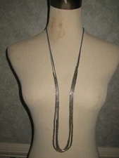 French Connection 3  Row Cut pipe Necklace NWT