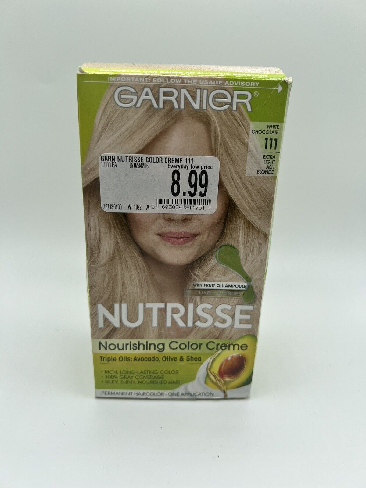 Garnier Nutrisse Nourishing Hair Color Creme, 111 Extra-Light Ash Blonde  White 603084244751 | Ebay