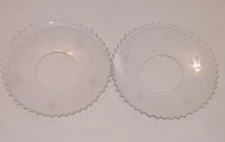 Set of 2 Clear Etched Star Burst Candle Wax Drip Collars Bobeches