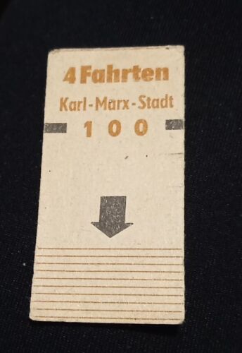 Fahrkarte Fahrschein Karl-Marx -Stadt Straßenbahn Bahn DDR   - Bild 1 von 1