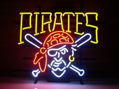 Pittsburgh Pirates Baseball 20''x16'' Neon Light Sign Lamp Bar Open Display Club