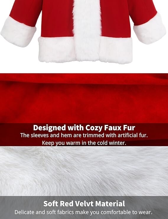 Men'S Deluxe Santa Suit 11Pc. Christmas Adult Santa Claus Costume Medium