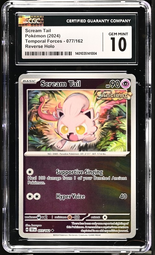 CGC Gem Mint 10 Scream Tail REV Holo 077/162 Pokémon CGC Gem Mint 10 Scream Tail REV Holo 077/162 Pokémon