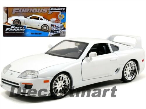 JADA 97375 THE FAST AND FURIOUS BRIAN'S TOYOTA SUPRA 1:24 VOITURE MOULÉE SOUS PRESSION BLANCHE - Photo 1/4