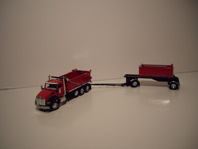 DCP FIRST GEAR 1/64 RED KENWORTH T880 TRI-AXLE ROGUE DUMP & ROGUE TRANSFER DUMP