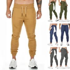 Mens Track Pants Jogger Sweatpants Hipster Drawstring Pockets Tapered Fit Gym