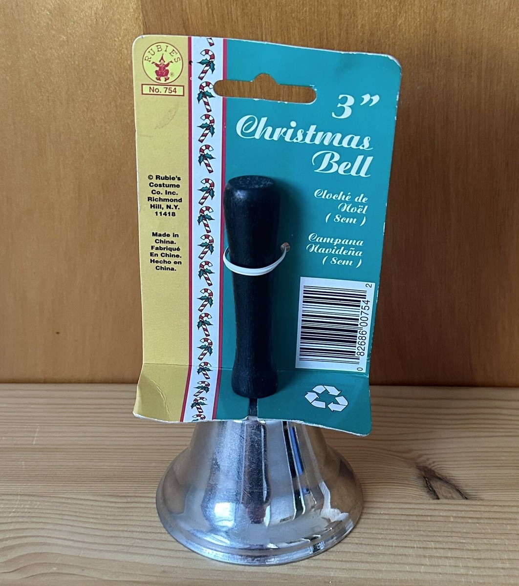 ユウ Rubies No. 754 3” Silver Christmas Ringing Bell 5” Tall Costume