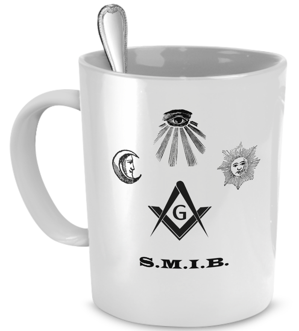 Masonic coffee mug - Freemason motto So Mote It Be SMIB - Lodge PHA symbols  gift | eBay