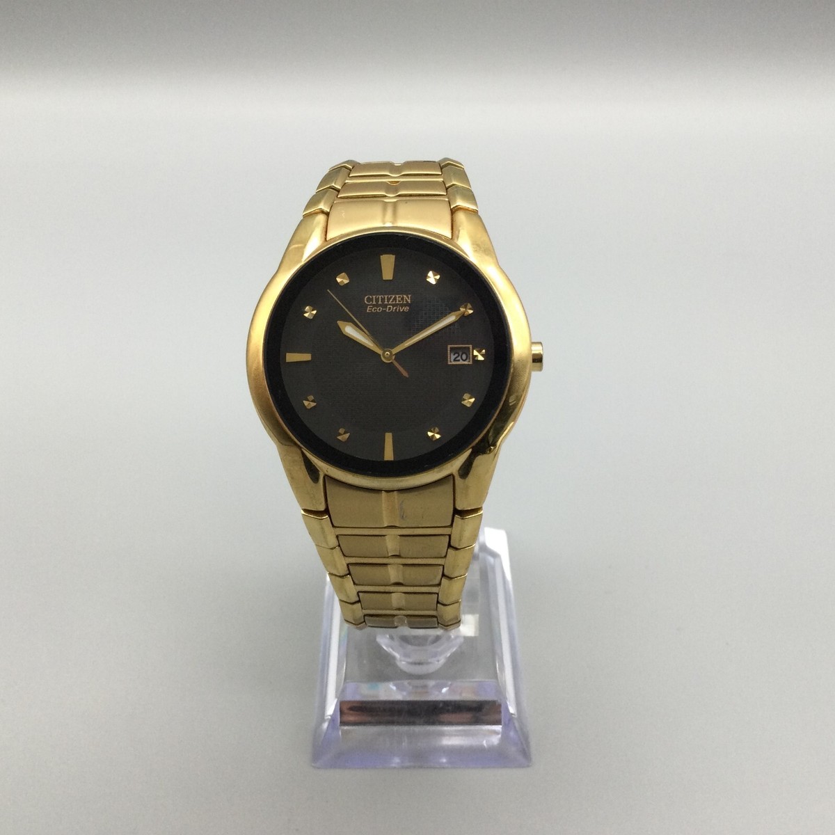 Citizen Eco-Drive Watch Men 37mm Gold Tone Date E111-S058490