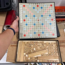 VTG 1955 Traditional Deutsche Scrabble Selchow &Righter Co. Antique Board German