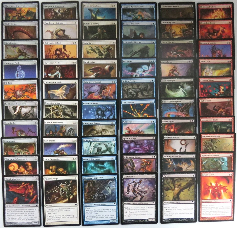 SHADOWMOOR ~ Complete 121 Card COMMON SET MtG manamorphose helm ghastlord faerie - Image 2 of 3