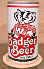 1983  ALUMINUM BADGER COLLEGE FOOTBALL BEER STAY TAB GREAT LAKES FORT WAYNE IN