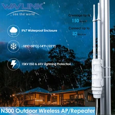WAVLINK N300 Outdoor WiFi Extender, PoE Powered, IP67 Waterproof, 150m Range