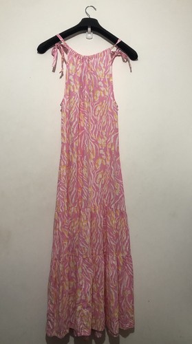 Marks & Spencer Krawattenriemen Leinenmischung Kleid UK 8 normale rosa Mischung - Bild 11 von 15