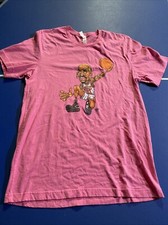DENNIS RODMAN CARICATURE CARTOON Men’s Large Pink Novelty Shirt Pre Owned