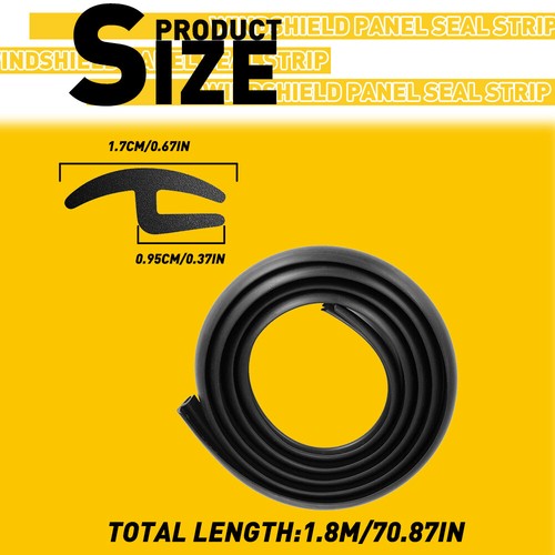 Universal Car Sealed Trim Rubber Car Front Windshield Panel Rubber Seal Strip US - Picture 8 of 11