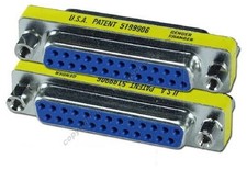 Lot3 DB25pin Female-F Parallel/Serial RS232 Mini Gender Changer Adapter SH DISC