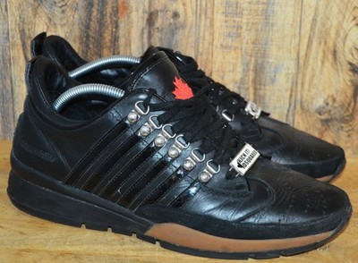 Dsquared2 Original Sneaker schwarz gestreift brauner Besatz - UK10 EU44 Leder/Wildleder